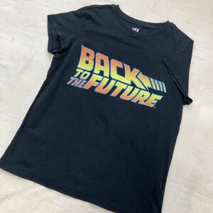 BACK TO THE FUTURE　バックトューザフューチャー　ロゴ プリント　Tシャツ　ブラック/黒　L