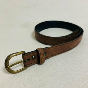 金古美 バックル　LEATHER/本革　細目　レザー ベルト　ブラウン/茶系