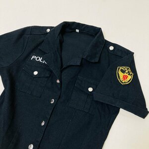 POLICE 刺繍　コスプレ　ワンピース　ブラック/黒　M