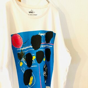 SPRZNY　JEAN-MICHEL BASQUIAT　アート プリント Tシャツ　ホワイト/白　XL