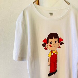 ぺこちゃん　キャラクター プリント Tシャツ　ホワイト/白　S