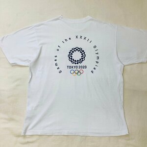 TOKYO 2020　東京五輪　オリンピック　OFFICIAL LICENSED PRODUCT　ロゴ プリント Tシャツ　ホワイト/白　LL　YO-0324