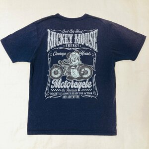 Disney ディズニー　ミッキーマウス　ポケット付き　Tシャツ　ネイビー/紺系　L