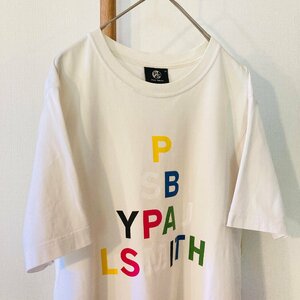 Paul Smith　ポールスミス　ロゴ デザイン プリント Tシャツ　ホワイト/白　M