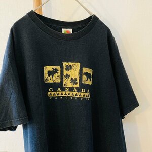 FRUIT OF THE LOOM　CANADA VANCOUVER　プリント Tシャツ　ブラック/黒　M