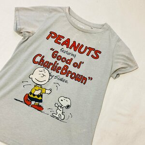 PEANUTS　SNOOPY/スヌーピー　プリント Tシャツ　グレー系　XL