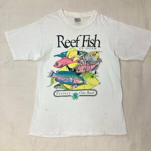 YORK　tuff-T　Reef Fish OF GUAM　プリント Tシャツ　ホワイト/白　M