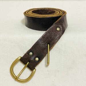 Pionero　金古美 バックル　LEATHER/本革　レザー ベルト　ブラウン/焦げ茶系