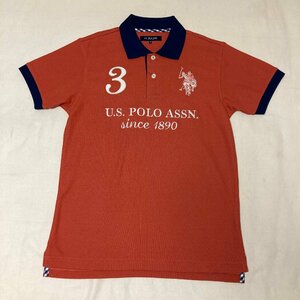 未使用/商品タグ付き　U.S. POLO ASSN.　刺繍柄　ポロシャツ　オレンジ　S　