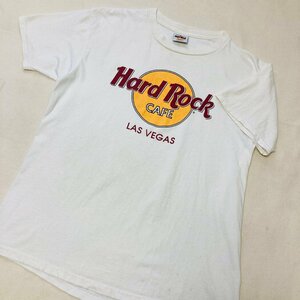 HardRock CAFE　LAS VEGAS　MADE IN U.S.A./米国製　ロゴ プリント Tシャツ　ホワイト/白　MEDIUN