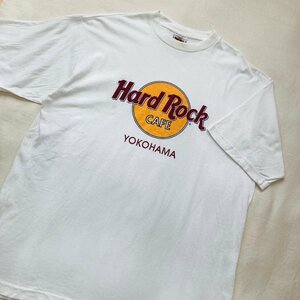 HardRock CAFE　YOKOHAMA　ロゴ プリント　Tシャツ　ホワイト/白　XLARGE