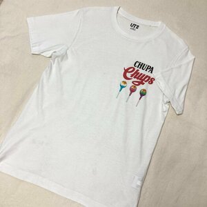 CHUPA Chups　チュッパチャップス　ロゴ イラスト プリント　Tシャツ　ホワイト/白　M