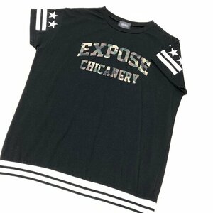 CHEERFUL BROTHERS　EXPOSE CHICANERY　ロゴ　プリント　Tシャツ　ブラック/黒　L　STYLE：81340Nt