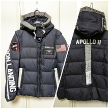 AVIREX/美品メンズM/ダウンジャケット.コート/アポロAPOLLO/4WAY DOWN JACKET MOON LANDING/6102181/ネイビー/ジャンパー・フード_画像1