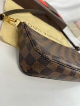 未使用品　LOUIS VUITTON ルイヴィトン N41206 ポシェット アクセソワール ダミエ　サイズ役：縦13cm 横22cm マチ5cm CA0163_画像4