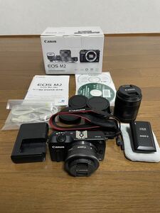  ultimate beautiful goods Canon Canon camera EOS M2 EF-M 18-55 IS STM / EF-M 22 STM operation verification settled 