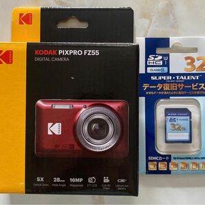 【新品未開封】 Kodak PIXPRO FZ55 赤 コンパクトデジタルカメラ　おまけSDカード付