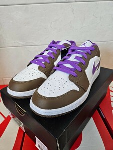 1円～ Nike GS Air Jordan 1 Low Brown and Purple ナイキ GS エアジョーダン1 ロー ブラウン アンド パープル