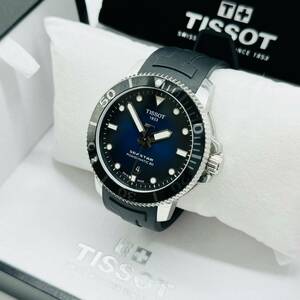 TISSOT Tissot SEASTAR ножны ta-120407 POWERMATIC 80 самозаводящиеся часы автоматический наручные часы Date работа б/у товар дешевый 1 иен лот 8387