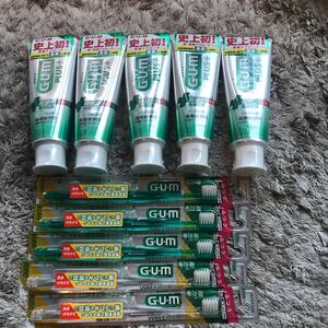 [ free shipping ]120g×5 toothbrush attaching Sunstar GUM chewing gum plus dental paste herb mint medicine for tooth . sick prevention sterilization approach 