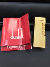 #6166 dunhill ダンヒル ガスライター 総柄 ゴールド系 ローラー式 高級ガスライター _画像1