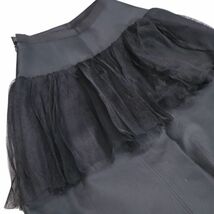 良品 国内正規品 Christian Dior クリスチャン ディオール チュール フリル シルク スカート 36 ブラック フランス製_画像4
