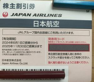 【ナビ通知送料無料】JAL 日本航空 株主割引券 １枚