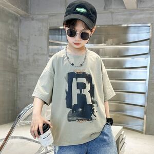 キッズ 子供服 Tシャツ カジュアル トップス 半袖 夏 キッズtシャツ ティーシャツ ティシャツ丸首ロゴ 英文字男の子服 KUFC013(2色110-170)