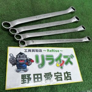 Snap-on スナップオン XBM1214A/XBM1315A/XBM1417A/XBM1618A 10度 オフセット メガネレンチ 4本セット【中古】