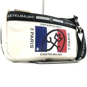  Castelbajac [ ultimate beautiful goods ]CASTELBAJAC body bag belt bag oshu house . tricolor shoulder Logo leather original leather men's 