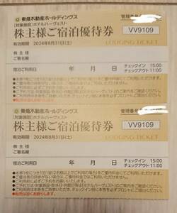 東急不動産ホールディングス 株主 宿泊優待券 2枚組