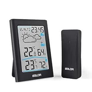 温湿度計 室内 室外 デジタル ワイヤレス 温度計 湿度計 外気温湿度計 高精度 天気予報 LCD大画面 バックライト 最高最低温