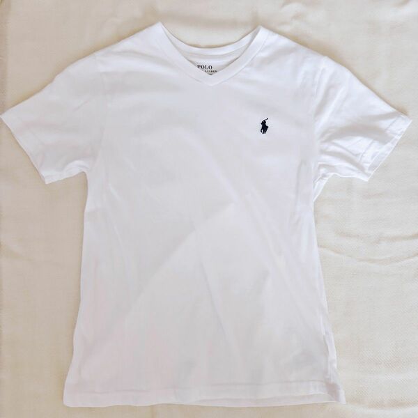 POLO ラルフローレン RALPH LAUREN Tシャツ 半袖Tシャツ ポロ 白 ホワイト 半袖 M(10-12) 150