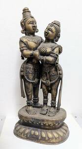 大型55センチ　インドの神像　男女神　重さ約11.2キロ　/ アジア　雑貨　仏像　真鍮　黄銅　銅像　ヒンドゥー教