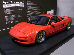 ★人気の赤!★Honda NSX 1990 Red 1/18【NA1 ホンダ NSX フォーミュラーレッド BBS LM】C30A型 V6 DOHC VTEC★IG0400 イグニッションモデル