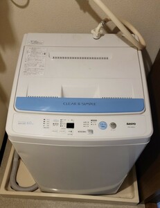 1円　SANYO 洗濯機　6kg　ASW-00BIW　札幌市　直接引き取り希望