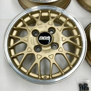 ●送料無料 美品 希少 ゴールド BBS 13インチ 4本セット 4J +45 4H PCD100 FORGED 鍛造 スバル 純正オプション アルミホイール ヴィヴィオの画像2