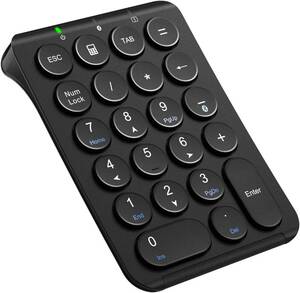 iClever テンキー Bluetooth ワイヤレス 数字 キーボード パンタグラフ式 Type-C充電 超薄型 Tabキー付