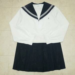 4708 west tail height sailor suit / navy blue collar white 3ps.@ line top and bottom /170A/ waist 66/ height 59/. clothes / long sleeve / woman /JK/JC/ anonymity delivery 