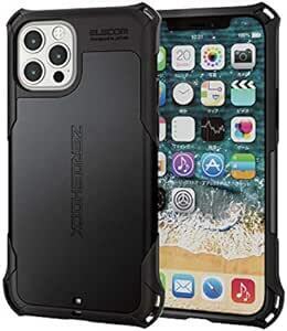 エレコム iPhone 12 / 12 Pro ケース Qi充電対応 ハイブリッド ZEROSHOCK 耐衝撃 スタンダード ブラ