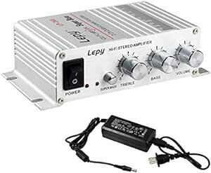 Lepy Hi-Fi ステレオアンプ デジタルアンプ カー アンプ パワーアンプLP-268 [LP-268+AC電源アダプター(