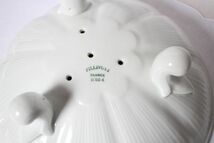 フランス アンティーク PILLIVUIT 古い陶器のイチゴ用のお皿 受け皿付き 白色 美品_画像10