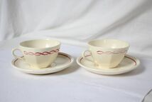 フランス アンティーク BADONVILLER 古い陶器のカップとお皿のセット バラの絵柄 C&S2客セット 美品_画像5