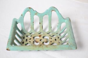  Belgium antique old enamel made. sabot n rack light blue 