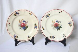 フランス アンティーク サルグミンヌ AGRESTE 古い陶器のデザート皿 2枚セット
