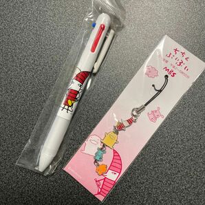 【値下げ不可】ちちんぷいぷい　3色ボールペン（シャープペン内蔵）＆ストラップ