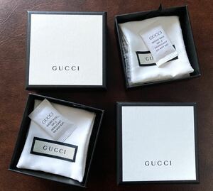 【即決/送料込み】GUCCI/グッチ シリカゲル付き ジュエリーボックス/小物入れ/アクセサリー入れ/BOX&保存袋ホワイト2個セット