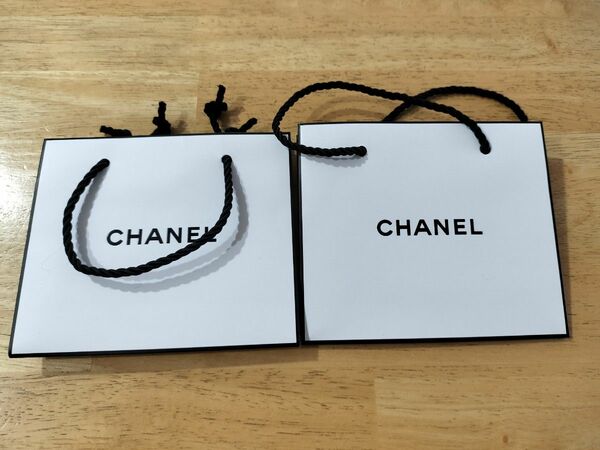 CHANEL 手提げ袋 ２枚セット ホワイト ショッパー シャネル ショップ袋