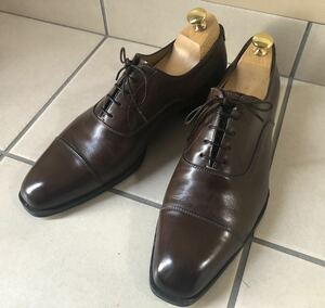 イタリア　サントーニ　SANTONI ビジネスシューズ 革靴 紳士靴 レザー　ブラウン　茶色　サイズ8 26から27.5センチ