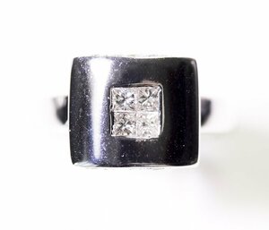 W-98*K18WG бриллиант 0.35ct кольцо 11.5 номер 